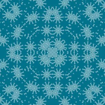 Christmas seamless pattern. Christmas background blue. Snowflake pattern. H.. Stock Illustration