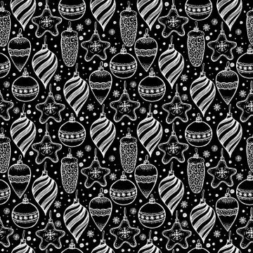 Christmas seamless pattern with christmas elements. Stock Illustration