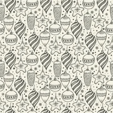 Christmas seamless pattern with christmas elements toys. Stock Illustration