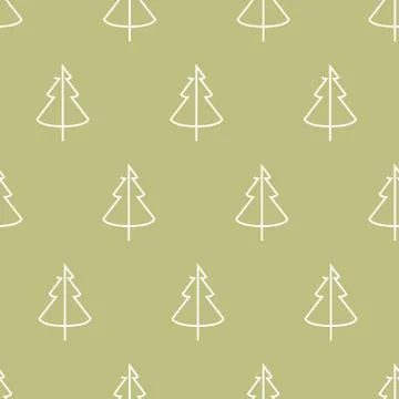 Christmas seamless pattern with christmas tree, vector background. Design Stock Illustration