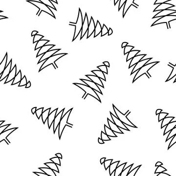 Christmas seamless pattern with christmas tree, vector background. Design Illustrazione stock