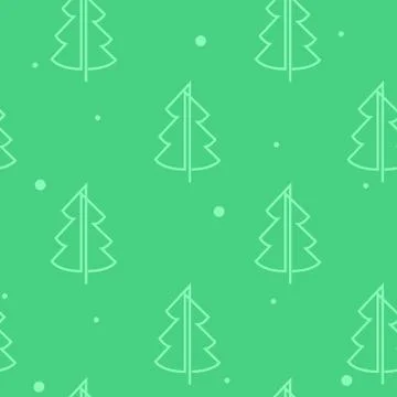 Christmas seamless pattern with christmas tree and snowflakes, vector background Illustrazione stock