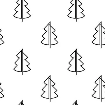 Christmas seamless pattern with christmas tree, vector background. Design Illustrazione stock
