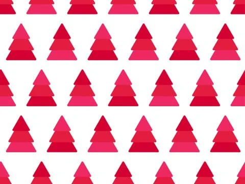 Christmas seamless pattern with Christmas tree. Holiday time fir tree. Festiv Stock Illustration