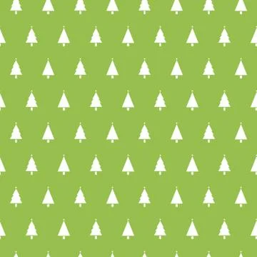 Christmas seamless pattern with christmas trees on green background. Winter H Stock Illustration