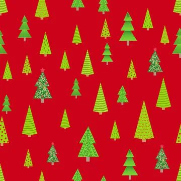 Christmas seamless pattern with Christmas trees of different sizes, forest. C Illustrazione stock