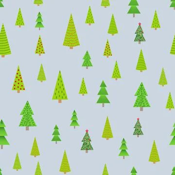 Christmas seamless pattern with Christmas trees of different sizes, forest. C Illustrazione stock