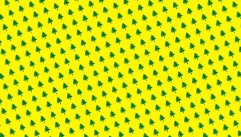 Christmas seamless pattern with christmas trees on yellow wallpaper backgro.. Stock Illustration