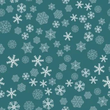 Christmas seamless pattern with colored snowflake, winter festive ornament Stock Illustration