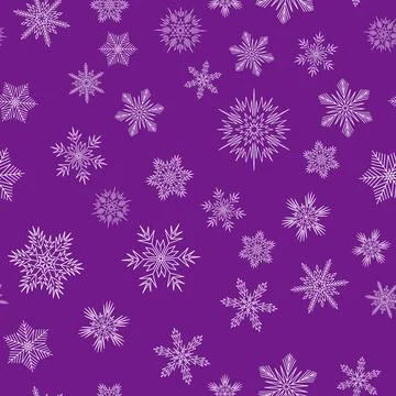 Christmas seamless pattern with colored snowflake, winter festive ornament fo Stockillustratie