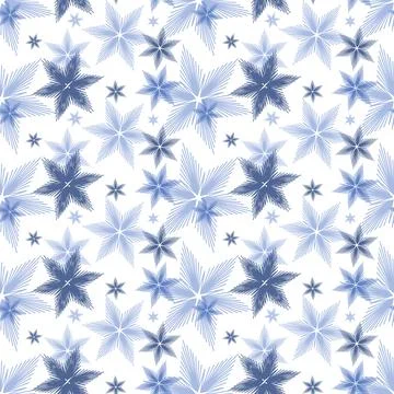 Christmas seamless pattern with colored snowflake, winter festive ornament Stock Illustration