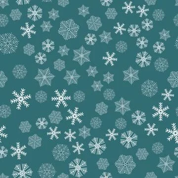 Christmas seamless pattern with colored snowflake, winter festive ornament Stock Illustration