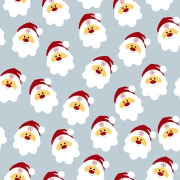 Christmas seamless pattern with cute design of Santa's Stock Illustration