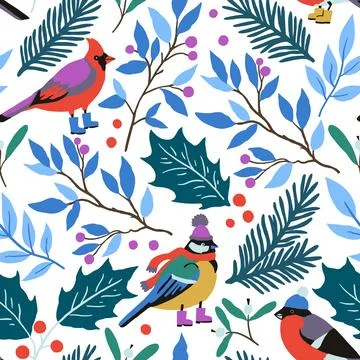 Christmas seamless pattern with cute design elements, Christmas tree toys, .. 스톡 일러스트