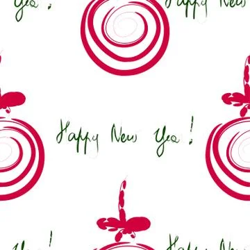 Christmas seamless pattern with decorative balls Stock Illustration