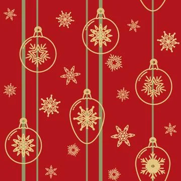 Christmas seamless pattern with decorative balls Illustrazione stock