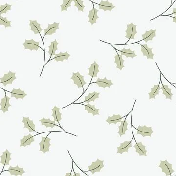 Christmas seamless pattern decorative branch with leaves. Perfect for seaso.. Stock-Illustration