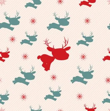 Christmas seamless pattern with deer Stock Illustration