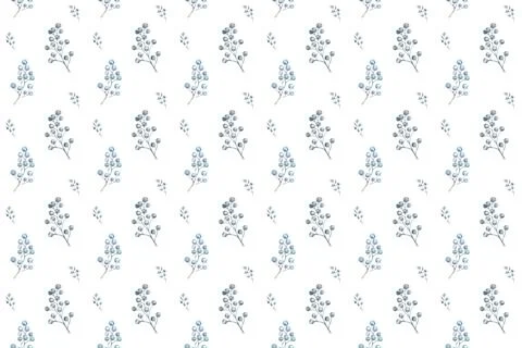 Christmas seamless pattern in engraving style. Vintage. Botanical background Illustrazione stock