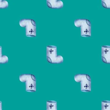 Christmas seamless pattern with felt boots Stock Illustration