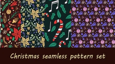 Christmas seamless pattern with fir tree Stock Illustration