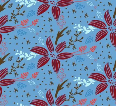 Christmas seamless pattern with fir tree 스톡 일러스트