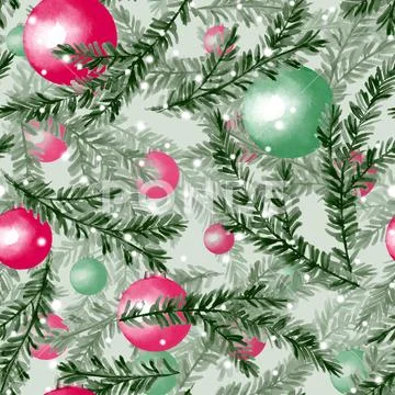 Christmas seamless pattern with fir tree branches 5 Stock Illustrationen