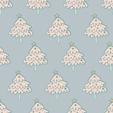 Christmas seamless pattern fir tree. Stock Illustration