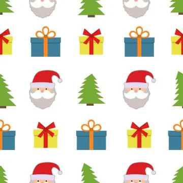 Christmas seamless pattern with gift box Illustrazione stock