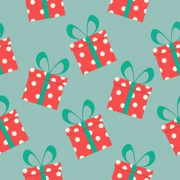 Christmas seamless pattern with gift boxes. Stock Illustration