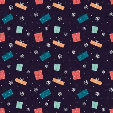 Christmas seamless pattern with gift boxes. Christmas background. Christmas.. Illustrazione stock