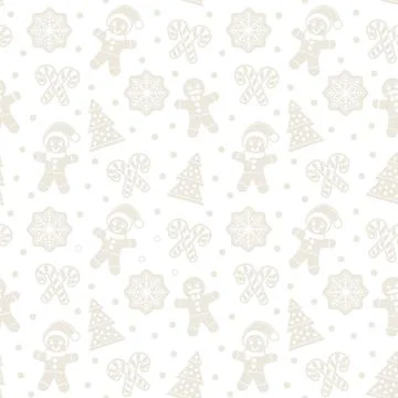 Christmas seamless pattern with gingerbread man cookies Illustrazione stock