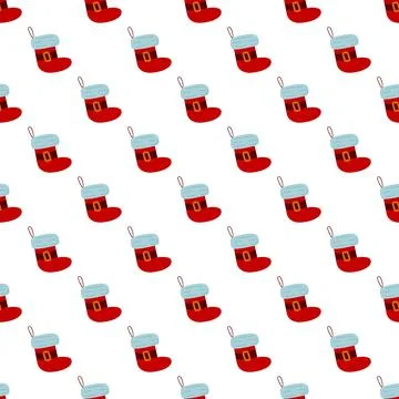 Christmas seamless pattern in hand draw style Stock Illustration