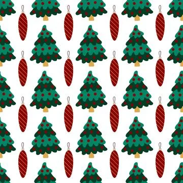 Christmas seamless pattern in hand draw style Stock Illustration