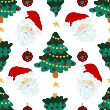 Christmas seamless pattern in hand draw style Stock Illustration