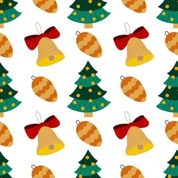 Christmas seamless pattern in hand draw style イラスト素材