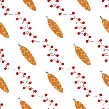 Christmas seamless pattern in hand draw style Stock Illustration