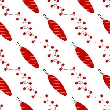 Christmas seamless pattern in hand draw style Stock Illustration