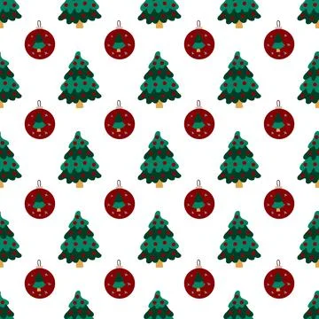 Christmas seamless pattern in hand draw style Stock Illustration