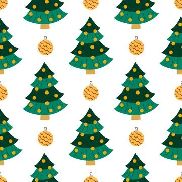 Christmas seamless pattern in hand draw style Stock Illustration