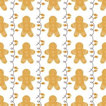 Christmas seamless pattern in hand draw style Illustrazione stock