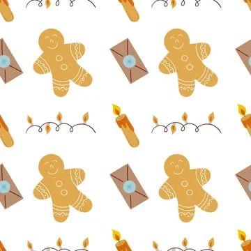 Christmas seamless pattern in hand draw style 스톡 일러스트