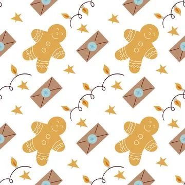 Christmas seamless pattern in hand draw style 스톡 일러스트