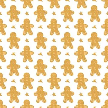 Christmas seamless pattern in hand draw style Stock Illustration