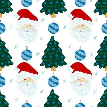 Christmas seamless pattern in hand draw style Stock Illustration