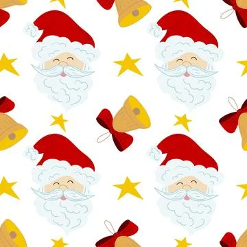 Christmas seamless pattern in hand draw style Stock Illustration