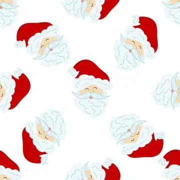 Christmas seamless pattern in hand draw style Stock Illustration