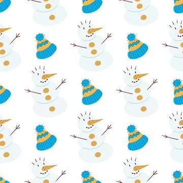 Christmas seamless pattern in hand draw style Stock Illustration