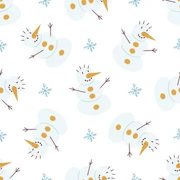 Christmas seamless pattern in hand draw style Stock Illustration