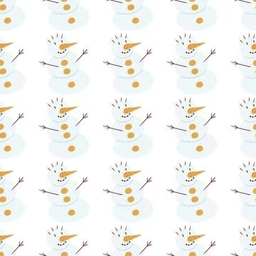 Christmas seamless pattern in hand draw style Stock Illustration